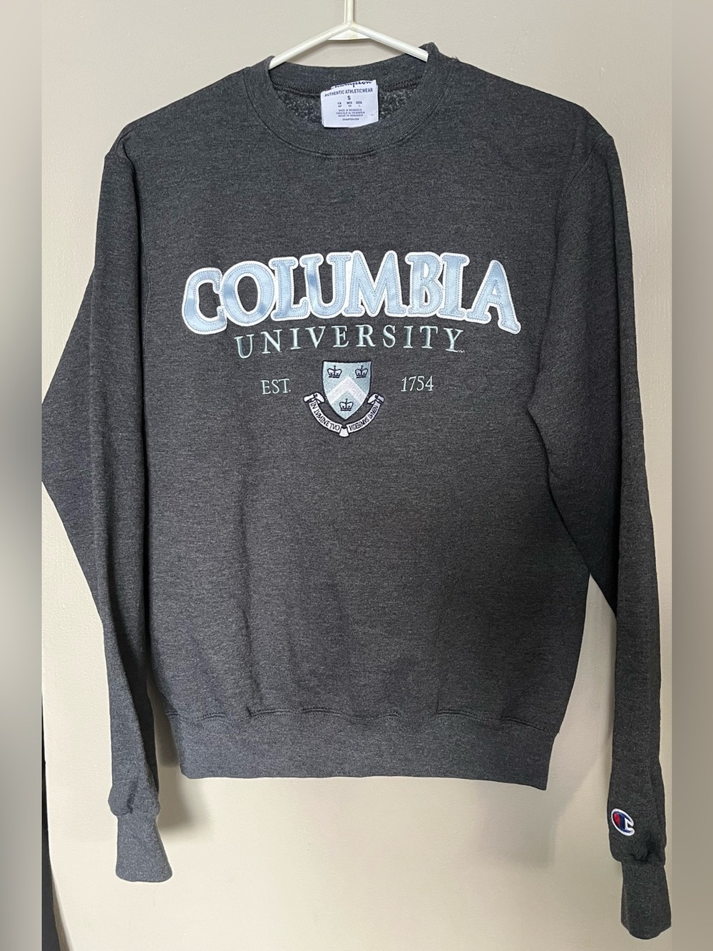 Champion Columbia University Dark Charcoal Crewneck Sweatshirt